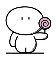 Cartoon of someone with a lollipop